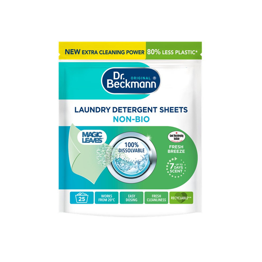 Dr Beckmann Laundry Detergent Sheets Non-Bio Intense Fresh 25Pk
