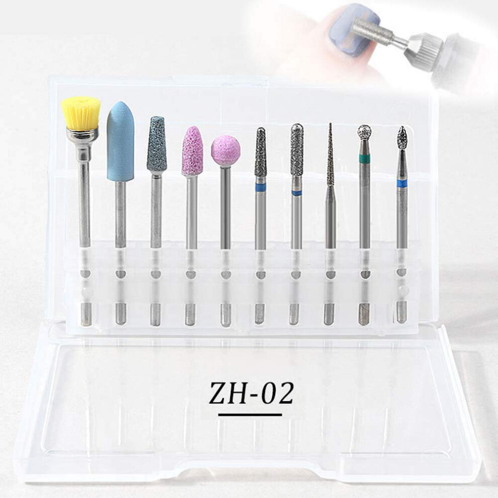 10PCS Tungsten Steel Nail Drill Bits Set for Professional Manicure Pedicure Shaping and Polishing