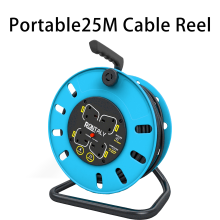 25M Extension Cord Reel Blue, Overheat Protection, Portable Cable Reel