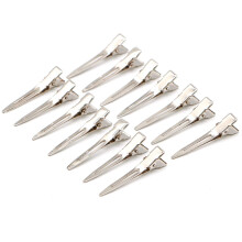 50 Pack Single Prong Alligator Hair Clips, Silver Metal Styling Clips 1.77 Inch with NoSlip Grip
