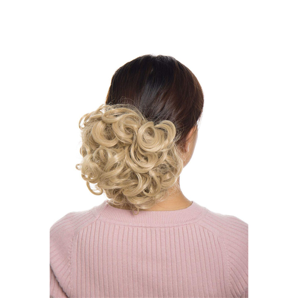 Unisex Hair Bun Extension Curly Chignon Hairpiece With Combs And Drawstring Heat Resistant 18H613