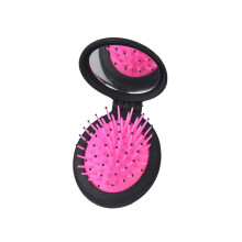 Compact Hair Brush with Mirror, Foldable Detangling Comb, 2 in 1 Travel Pocket Size