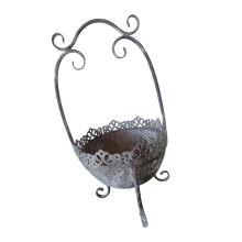 Durable Wrought Iron Flower Pot Container-Small iron color