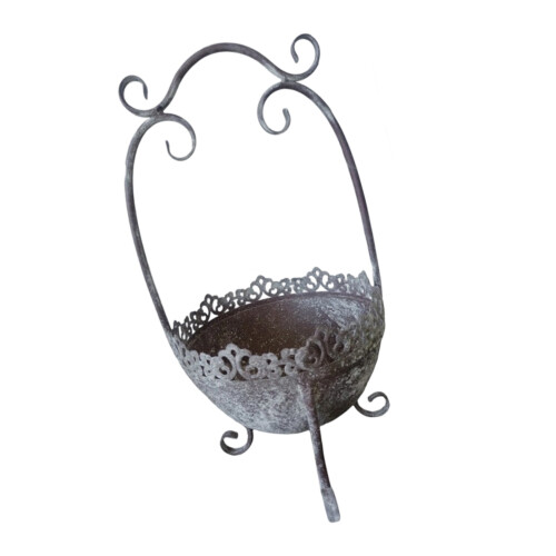 Durable Wrought Iron Flower Pot Container-Small iron color