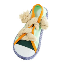Chaussure à mâcher pour chien avec son grinçant et corde de-Vert