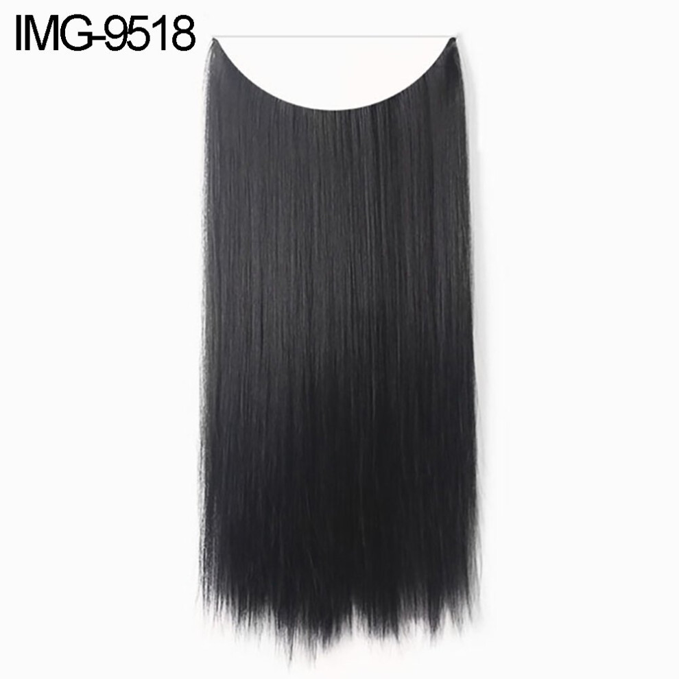 Hair Extensions Long Wig with Natural Texture, Curly Straight Synthetic Hairpiece for Women