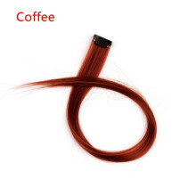Clip In Hair Extensions Straight Synthetic Coffee Color for Instant Volume and Natural Look