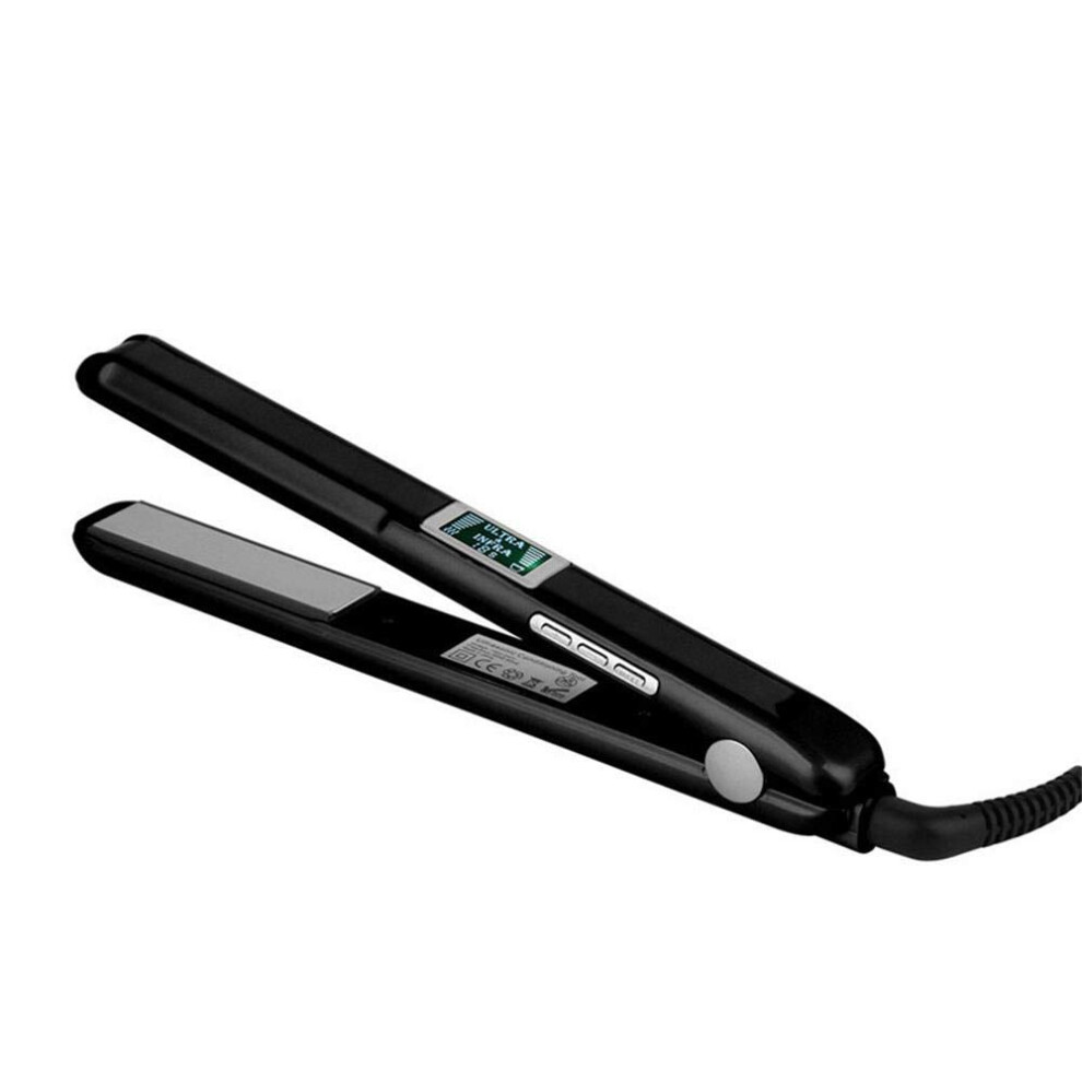 Professional Infrared Ultrasonic Hair Straightener for Damaged Hair with Keratin Cold Flat Iron and LCD
