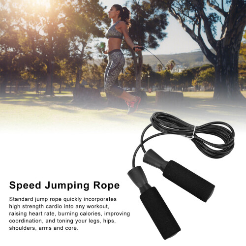 Professional Adjustable Skipping Rope Black