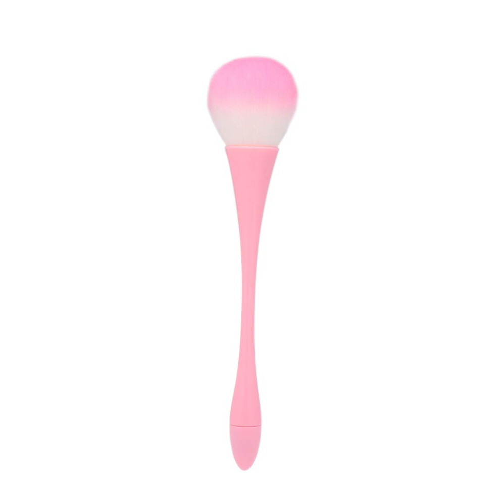 Pink Nail Dust Brush For Acrylic And Gel Nails With Soft Bristles And Ergonomic Aluminum Handle