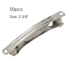 50pcs 60mm Silver French Barrette Hair Clips with Secure Spring Clasp for DIY Hair Accessories