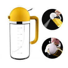 Multipurpose 500ml Glass Oil Sprayer Yellow 20.5x7.8cm Kitchen