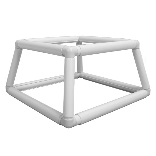 Embroidery Frame Double Layer Adjustable Plastic Cross Stitch Stand with Secure Fabric Clamp White 1