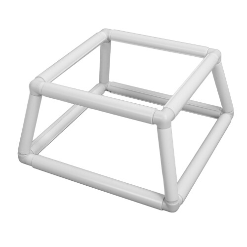Embroidery Frame Double Layer Adjustable Plastic Cross Stitch Stand with Secure Fabric Clamp White 2