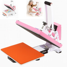 Pink 9x12 Heat Press Machine with Precise Digital Controls and Safe SlideOut Platform for TShirts