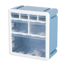Mini Drawer Organizer with 7 Lattices, Stackable Transparent Desktop Storage Box for Beads and Crafts