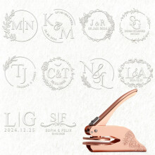 Custom Embosser with Brass Mold for Wedding Invitations, Stamp 1.6/2 Inch