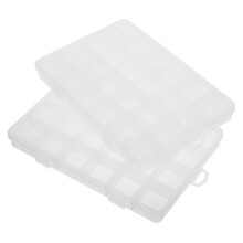 2pcs Plastic Organizer Box with Adjustable Dividers for Jewelry, Crafts and Small Parts Storage