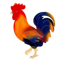 Outdoor Metal Rooster Yard Stakes and Colorful Rooster Decoration Farm Decoration Vintage A