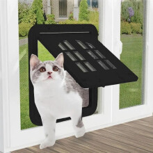 Porta para Animais de Estimação com Fechadura, Aba Interna Porta, Janela para Gatos, Telas para Gatos, Barreira, Portas Deslizantes, Telas para