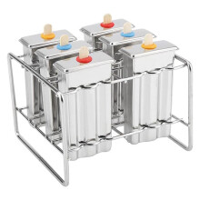 Edelstahl-Eiscreme-Form für Eis Am Stiel, Eiscreme-Form zum Selbermachen, Obst, 6 Eiswürfelformen