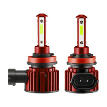 1 Paar 4-Seitige H8 H9 H11 LED-Kombischeinwerfer, Fern-/Abblendlicht, Superhell, Eisblau, 8000 K
