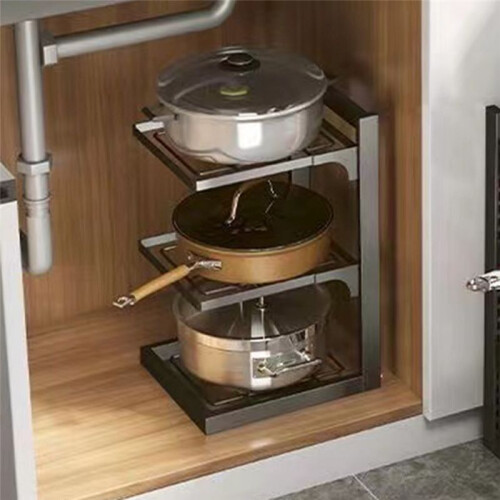Kitchen Sink Rack, Multi-Layer Pot Rack, Cabinet Storage Rack Multi-Functional Bracket