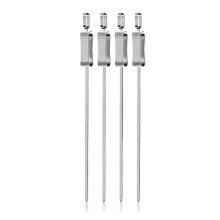 Stainless Steel Kabob Skewers for Grilling, 16-Inch Metal Skewers with Slider for Safe & Easy BBQ, 4-Piece