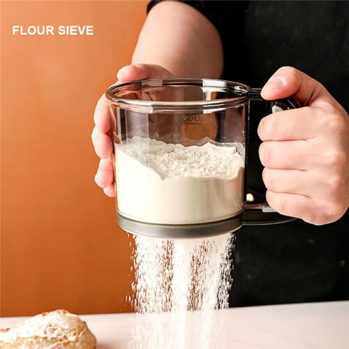 Semi-Automatic Flour Sifter with Hand-Press Design Flour Sifter Baking Tool Handheld Semi-Automatic Flour Sifter 1