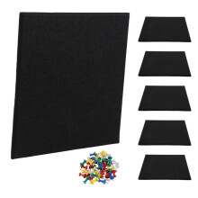 Cork Board Alternative, 6 Pack Wall Tiles with 50 Pushpins, Black Cork Boards for Walls Cork Board