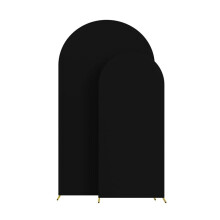 Wedding Arch Cover, Arch Backdrop Stand Cover for Birthday Party Ceremony Banquet Decoration with 100 Balloons(Black)