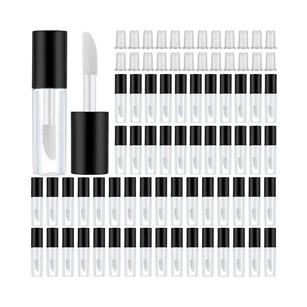 Tauoh 100Pcs 1.2Ml Empty Clear Lip Gloss Tube Refillable Lip Balm Bottles For Diy Makeup Containers