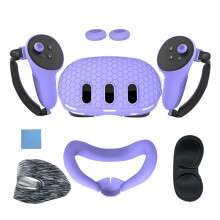 ÉTui de Protection en Silicone pour Casque Meta Quest 3 VR, Cache-Visage, Coussinet pour les Yeux, PoignéE, Bouton, Capuchon, Accessoires VR G