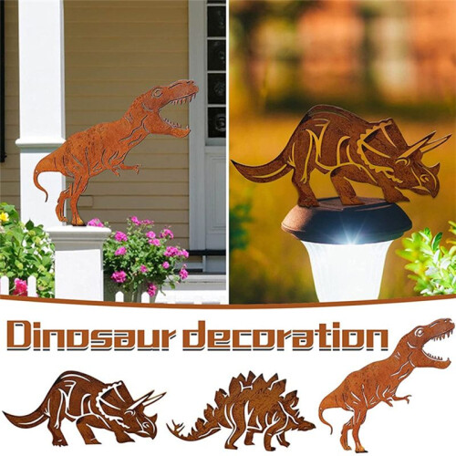 Metal Dinosaur Fence Post Topper,Dinosaurs B 1