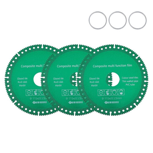 3 Discos de Corte Diamantados de 4-1/2 Polegadas para Esmerilhadeira Angular, Discos Duráveis para Corte de Diversos Materiais