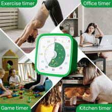 60 Minuters Visuell Timer med Skyddsfodral, Dinosaur Disk Timer för Barn och Vuxna, Tyst Nedräkningstidshanteringsverktyg