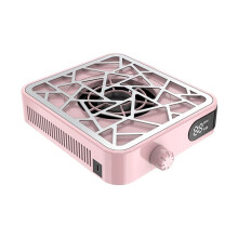 Aspirador de Pó Turbo Sem Escovas para Unhas, com Velocidade Ajustável, Portátil e Recarregável, Rosa