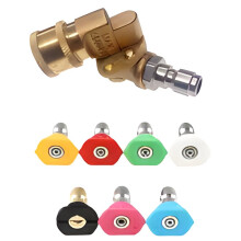 High Pressure Washer Quick Connect Adapter, 1/4" Brass Swivel Nozzle, 5 Angle 180 Rotating , 4500PSI Car Wash Tool