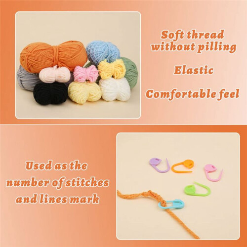4 Set Animals Crochet Kit Including Crochet Hook, Yarn Balls, Needles, Instructions, Tools Kit Cute Pattern Crochet Kits 1