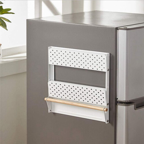 1PCS Hanging Fridge Shelf Spice Rack Wall Shelf Refrigerator Shelf (Black)