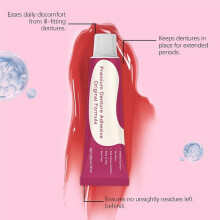 Denture Adhesive Gel for Secure Fit and Comfort, Long-Lasting Hold with Easy Cleaning Option