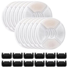 Cat Water Fountain Filter Replacement,Round Carbon Filters Set for 2.4L Top Automatic Pet Fountain Multiple Filtration