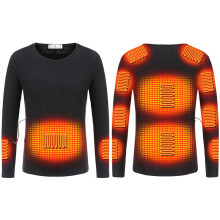 (4XL) TENGOO 11 Zonas de Aquecimento Roupa Interior 3 Engrenagens Controle Inteligente Inverno Quente USB Camiseta Elétrica Adulto Manga Longa Top