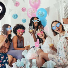 12 Occhiali da Sole Senza Montatura per Rivelare il Sesso del Bambino e Della Bambina, Decorazioni per Baby Shower per Feste di Rivelazione del Sesso