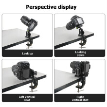 Metal Multi-Angle Adjustable Table Desktop Adapter Bracket Fixer with C-Shaped Clamp for Monitors and Displays