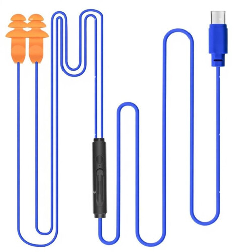 Work Earbuds,USB Type C Wired Headphones with in- Control and Mic,Noise Reduction for Work Construction, Lawn Mowing