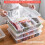 2 Pack Divided Vegetable Trays with Lids, Compartment Refrigerator Snack Boxes, Transparent Refrigerator Storage Boxes 3