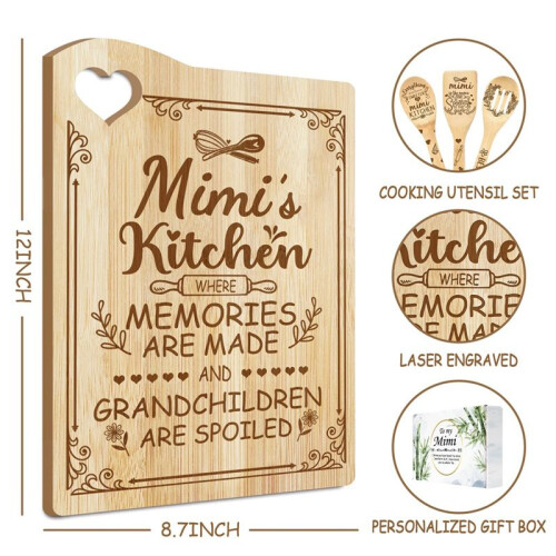 Bamboo Cutting Board 'S Day Gift for Cutting Board,Cooking Board(Mimi) 1