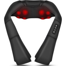 Shiatsu Back Shouder and Neck Massager with Heat - Gifts for Women/Men - Electric Deep 4D Kneading Massager EU Plug
