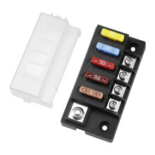 4-Circuit Steekzekeringkast, 150A Totaal, 12V/24V/48V -Distributie voor Hulpapparatuur in Auto'S en Elektrische Voertuigen
